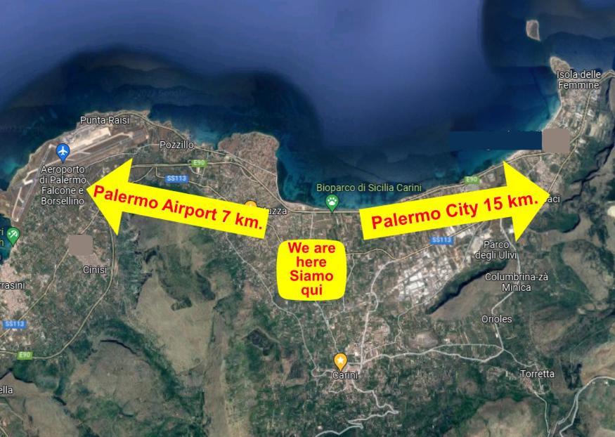 Arricampati Airport Rooms & Bringo Car Rental Carini Eksteriør bilde